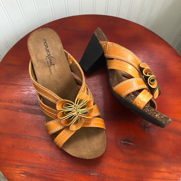 Naturalizer Shoes - Natural Soul Orange Flower Heeled Sandals - 7M